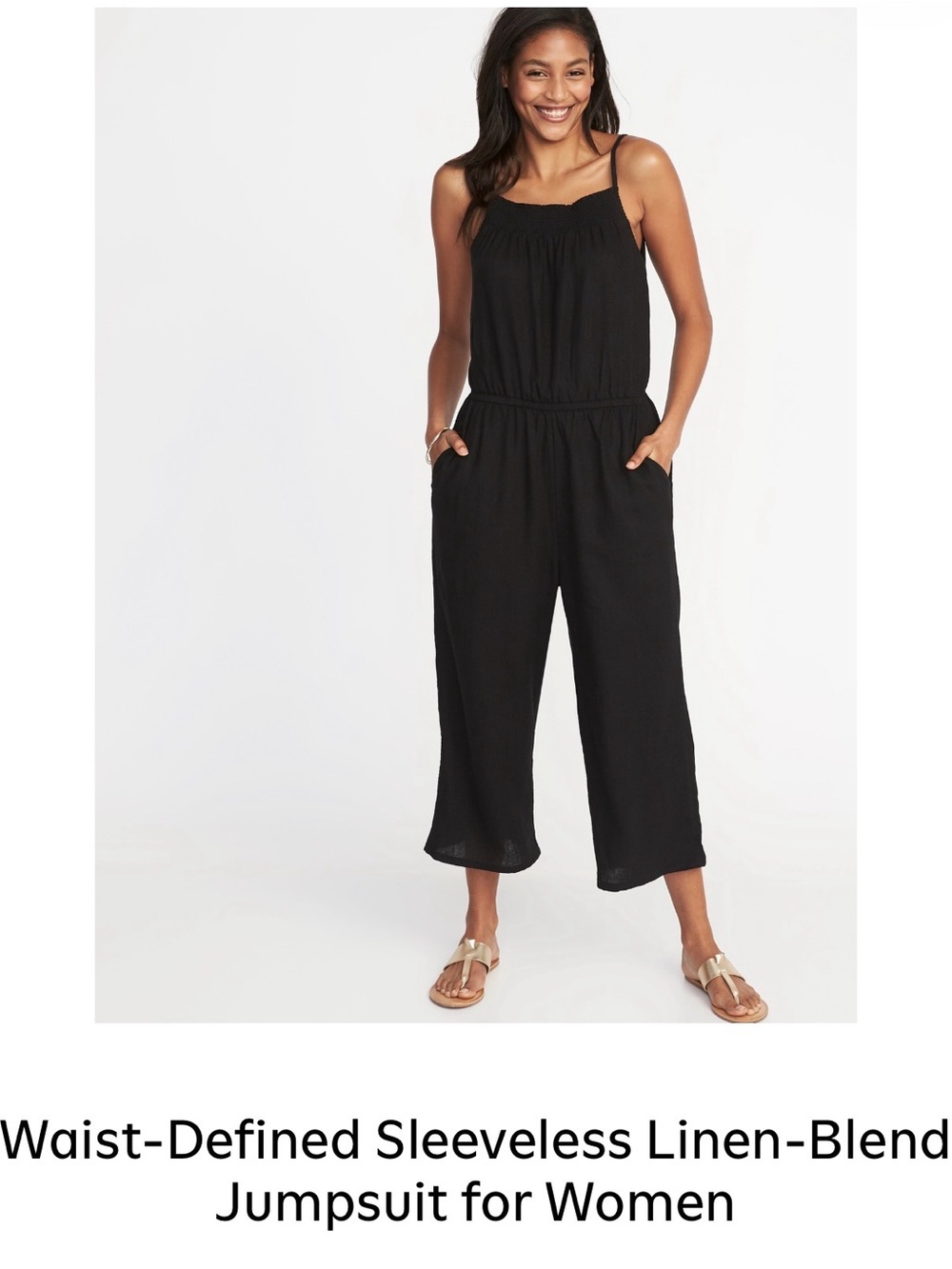 Old Navy Black Sleeveless Elastic-Waist Jumpsuit